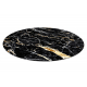 Teppich ALLURE 1963 Kreis Marmor - Strukturell, stilvoll, glamourös schwarz / gold