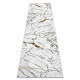 Alfombra, Alfombra de pasillo ALLURE 1963 Mármol - Estructural, elegante, glamurosa blanco / oro 