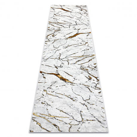 Teppich, Läufer ALLURE 1963 Marmor - Strukturell, stilvoll, glamourös weiß / gold