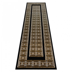 Carpet, runner ALLURE 1968 Greek key, frame - Structural, stylish, glamour black / gold