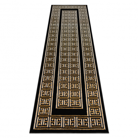 Tappeto, passatoia ALLURE 1968 Chiave greca, telaio - Strutturale, elegante, glamour nero / oro 
