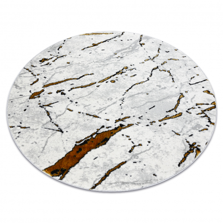 Tæppe ALLURE 1963 cirkel Marmor - Strukturelle, stilfuld, glamour hvid / guld