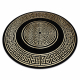 Tappeto ALLURE 1968 cerchio Chiave greca, telaio - Strutturale, elegante, glamour nero / oro 
