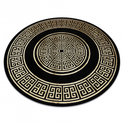 Carpet ALLURE 1968 circle Greek key, frame - Structural, stylish, glamour black / gold