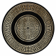 Tapis ALLURE 1968 cercle Clé grecque, cadre - Structurel, élégant, glamour noir / L'or