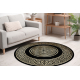 Tappeto ALLURE 1968 cerchio Chiave greca, telaio - Strutturale, elegante, glamour nero / oro 