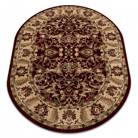 Wollteppich OMEGA Oval ORDA Blumen hell rubin 2