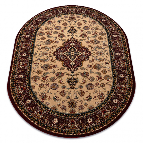 Wollteppich OMEGA Oval ORION Rosette hell rubin 2