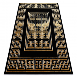 Carpet ALLURE 1968 Greek key, frame - Structural, stylish, glamour black / gold