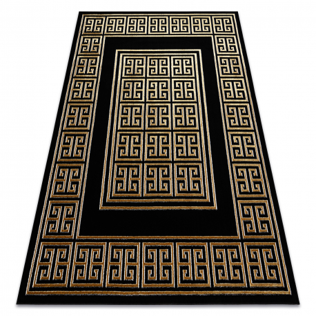 Tappeto ALLURE 1968 Chiave greca, telaio - Strutturale, elegante, glamour nero / oro 
