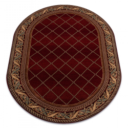 Wool carpet OMEGA oval KASTOR Trellis red 2