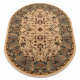 Wool carpet OMEGA oval ORDA flowers jasmine 2 green
