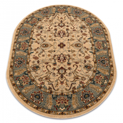 Wool carpet OMEGA oval ORDA flowers jasmine 2 green