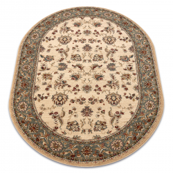 Wool carpet POLONIA oval MADRAS flowers jasmine 2 green