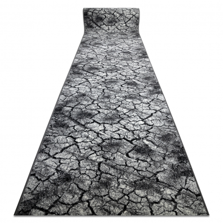 Alfombra de pasillo SILVER Terra suelo agrietado gris 100cm