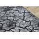 Alfombra de pasillo SILVER Terra suelo agrietado gris 100cm