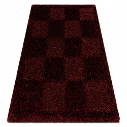 Tapis SHAGGY NEVADA Échiquier red 300 rouge