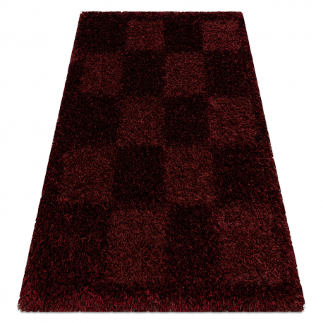 SHAGGY NEVADA Teppich Schachbrett red 300 rot