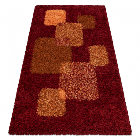 Tapis shaggy ATLANTA 317 Géométrique rouge