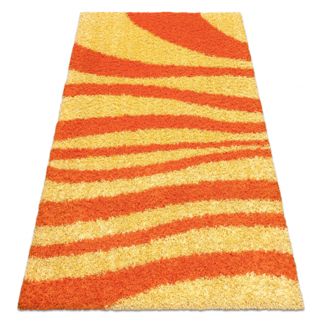 Alfombra SHAGGY S003 Rayas naranja / amarillo 