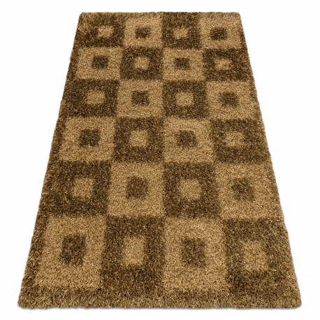 SHAGGY NEVADA Teppich Schachbrett gold 302 gold