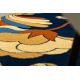 Tapis FRYZ VIVICA Fleurs bleu foncé / beige 
