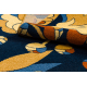 Tapis FRYZ VIVICA Fleurs bleu foncé / beige 