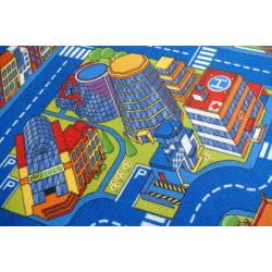 Dětský koberec ULICE BIG CITY Velkoměsto modrý