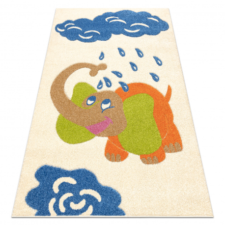 Teppich DAISY 8C35 Elefant beige / blau
