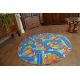 Tapis enfant CERCLE BIG CITY GRANDE VILLE bleu 