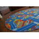 Tapis enfant CERCLE BIG CITY GRANDE VILLE bleu 