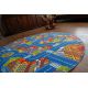 Tapis enfant CERCLE BIG CITY GRANDE VILLE bleu 