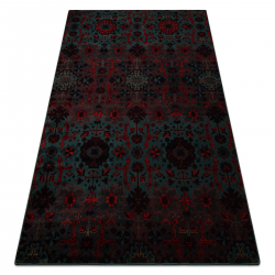 Wool carpet OMEGA KARAJA flowers ruby