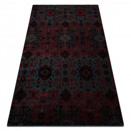 Wollteppich OMEGA KARAJA Blumen ruby