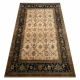 Wool carpet OMEGA AVILA Ornament frame cognac brown