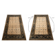 Wool carpet OMEGA AVILA Ornament frame cognac brown