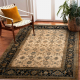 Wool carpet OMEGA AVILA Ornament frame cognac brown
