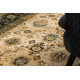 Wool carpet OMEGA AVILA Ornament frame cognac brown