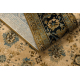 Wool carpet OMEGA AVILA Ornament frame cognac brown