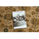Wool carpet OMEGA AVILA Ornament frame cognac brown