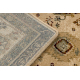 Wollteppich OMEGA AVILA Ornament Rahmen Sand beige