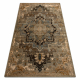 Tapis en laine OMEGA ABBAS Vintage, rosette cognac beige
