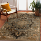Tapis en laine OMEGA ABBAS Vintage, rosette cognac beige