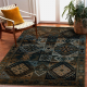 Wool carpet OMEGA AVAR Frame, diamonds, oriental - snuff brown