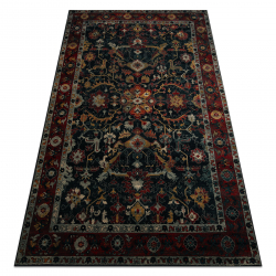 Wool carpet POLONIA VERANO Ornament, frame navy blue