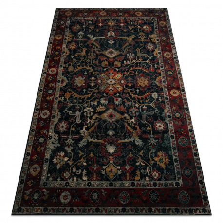 Dywan wełniany POLONIA VERANO Ornament, ramka navy