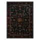 Tapis en laine POLONIA VERANO Ornement, cadre bleu foncé