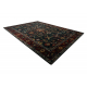 Tapis en laine POLONIA VERANO Ornement, cadre bleu foncé