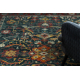 Tapis en laine POLONIA VERANO Ornement, cadre bleu foncé