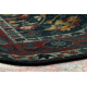 Tapis en laine POLONIA VERANO Ornement, cadre bleu foncé